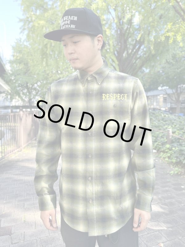 画像3: 送料無料 Mサイズラスト1枚で終了 FUCKIN' MELLOW / RESPECT Artwork by WACKY ライトネルシャツ グリーン (3)