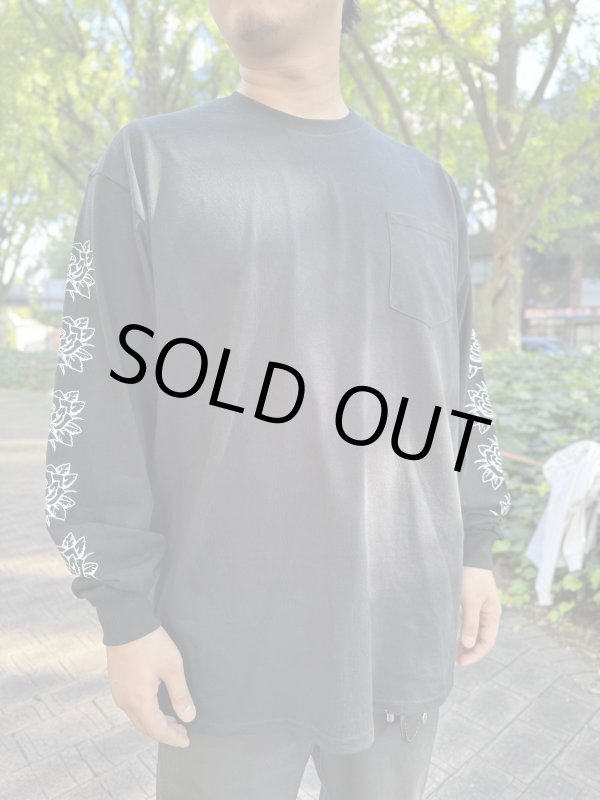 画像9: 送料無料 XLラスト1枚で終了 FUCKIN' MELLOW / LBC Skull Artwork by WACKY 長袖ポケットTシャツ ブラック (9)