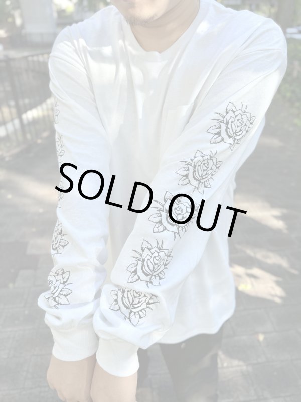 画像7: 送料無料 2XLラスト1枚で終了 FUCKIN' MELLOW / LBC Skull Artwork by WACKY 長袖ポケットTシャツ ホワイト (7)