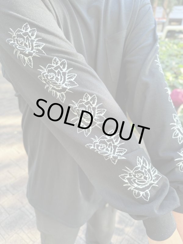 画像6: 送料無料 XLラスト1枚で終了 FUCKIN' MELLOW / LBC Skull Artwork by WACKY 長袖ポケットTシャツ ブラック (6)