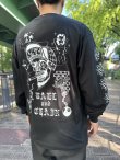 画像3: 送料無料 FUCKIN' MELLOW / LBC Skull Artwork by WACKY 長袖ポケットTシャツ ブラック (3)