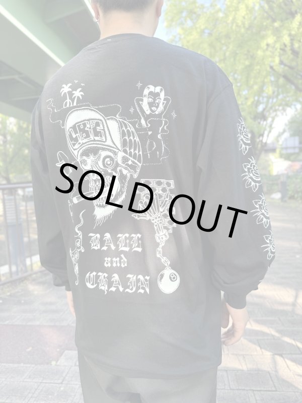 画像3: 送料無料 XLラスト1枚で終了 FUCKIN' MELLOW / LBC Skull Artwork by WACKY 長袖ポケットTシャツ ブラック (3)