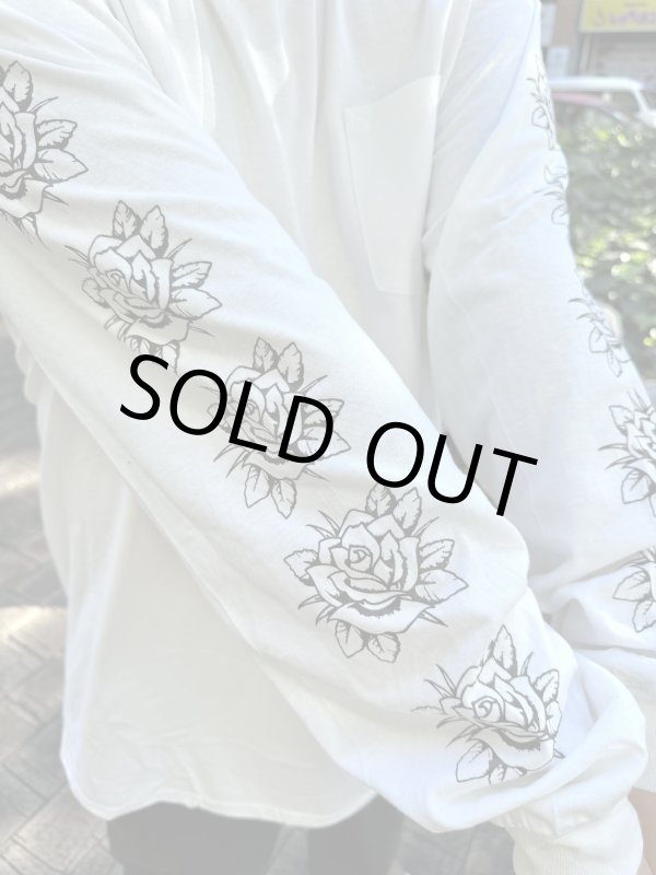 画像6: 送料無料 2XLラスト1枚で終了 FUCKIN' MELLOW / LBC Skull Artwork by WACKY 長袖ポケットTシャツ ホワイト (6)