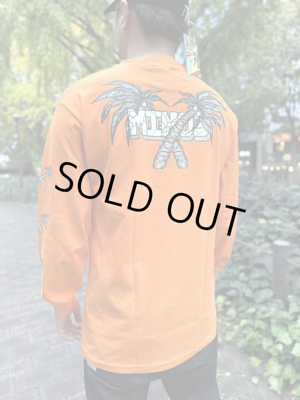 画像4: 送料無料 Lサイズ限定1枚のみ minos / X Palm Tree 長袖Tシャツ オレンジ (4)