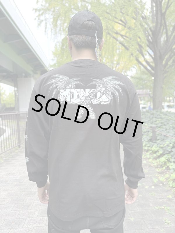 画像4: 送料無料 Lサイズ限定1枚のみ minos / X Palm Tree 長袖Tシャツ ブラック (4)