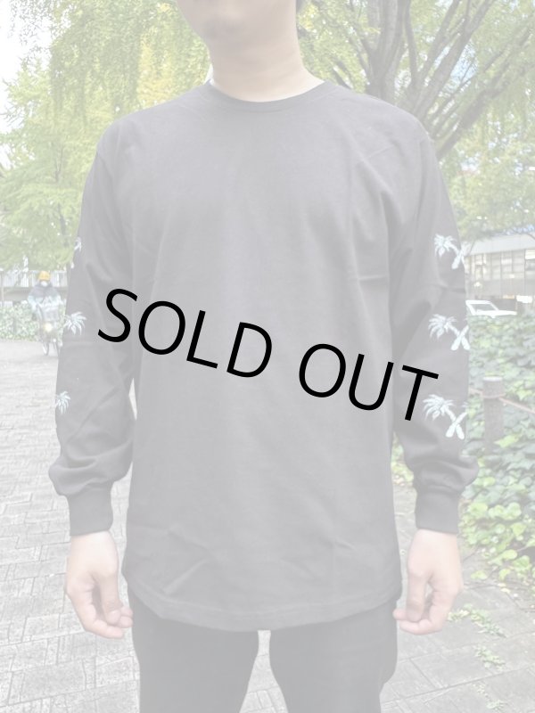 画像9: 送料無料 Lサイズ限定1枚のみ minos / X Palm Tree 長袖Tシャツ ブラック (9)