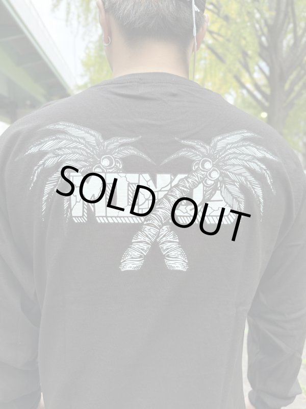 画像2: 送料無料 Lサイズ限定1枚のみ minos / X Palm Tree 長袖Tシャツ ブラック (2)