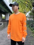 画像7: 送料無料 Lサイズ限定1枚のみ minos / X Palm Tree 長袖Ｔシャツ オレンジ (7)