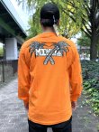 画像1: 送料無料 Lサイズ限定1枚のみ minos / X Palm Tree 長袖Ｔシャツ オレンジ (1)