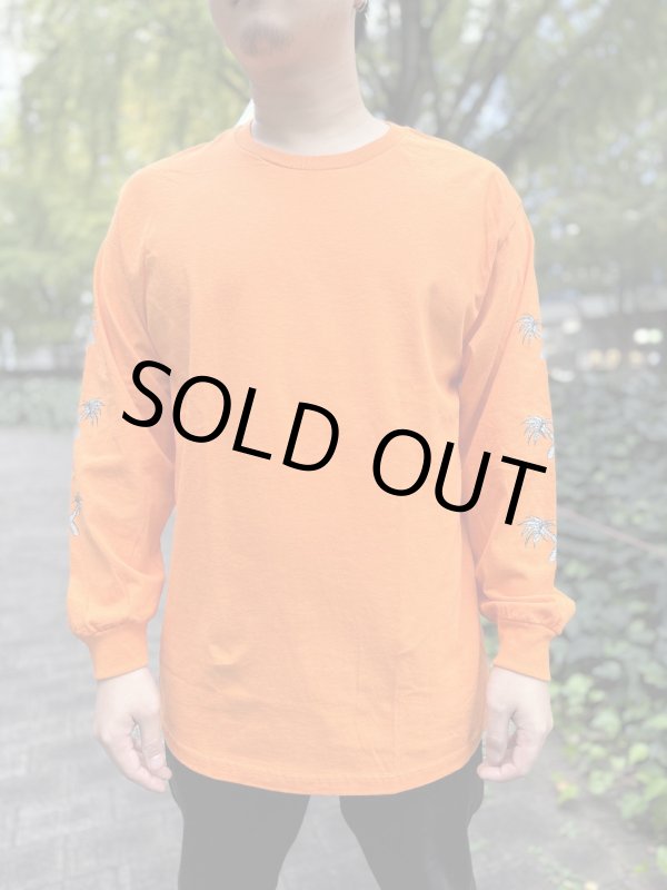 画像9: 送料無料 Lサイズ限定1枚のみ minos / X Palm Tree 長袖Tシャツ オレンジ (9)