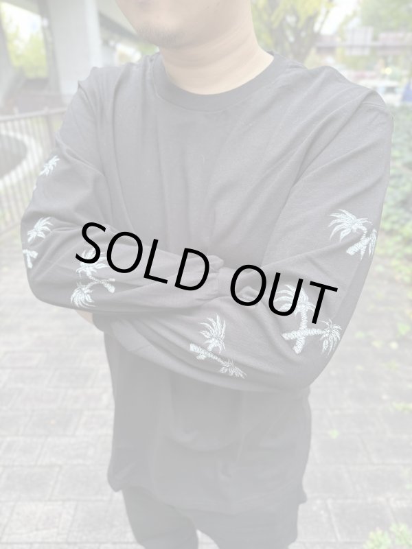 画像6: 送料無料 Lサイズ限定1枚のみ minos / X Palm Tree 長袖Tシャツ ブラック (6)