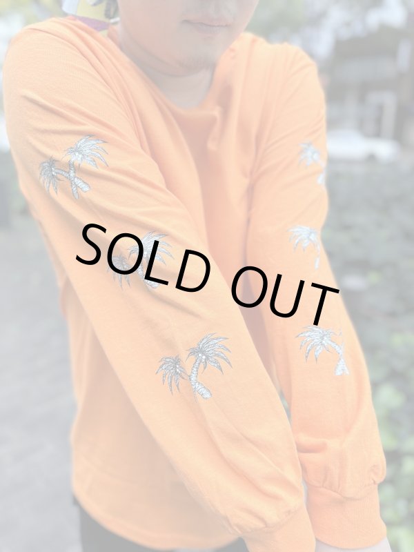 画像6: 送料無料 Lサイズ限定1枚のみ minos / X Palm Tree 長袖Tシャツ オレンジ (6)