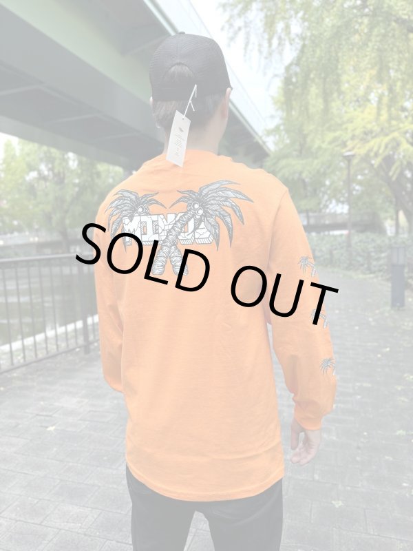 画像2: 送料無料 Lサイズ限定1枚のみ minos / X Palm Tree 長袖Tシャツ オレンジ (2)