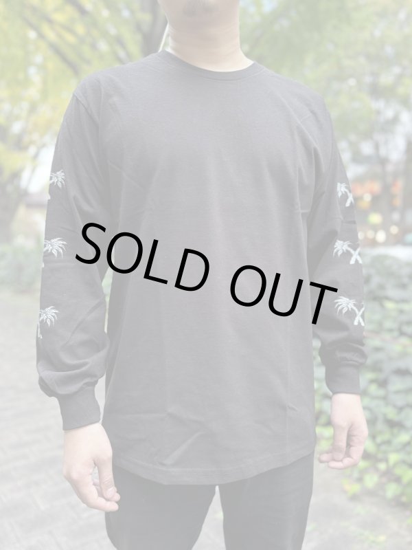 画像8: 送料無料 Lサイズ限定1枚のみ minos / X Palm Tree 長袖Tシャツ ブラック (8)