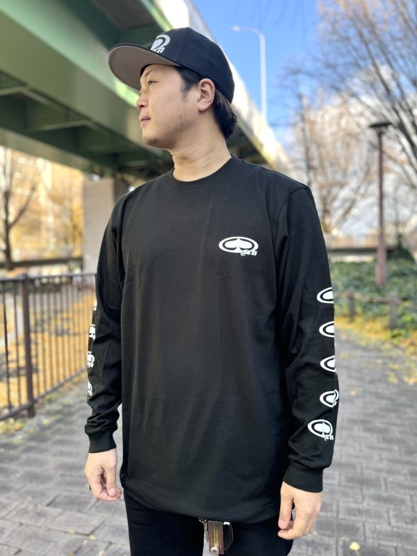 画像1: SRH / NEW SPADE CLASSIC SMALL LOGOS 長袖Tシャツ BLACK (1)