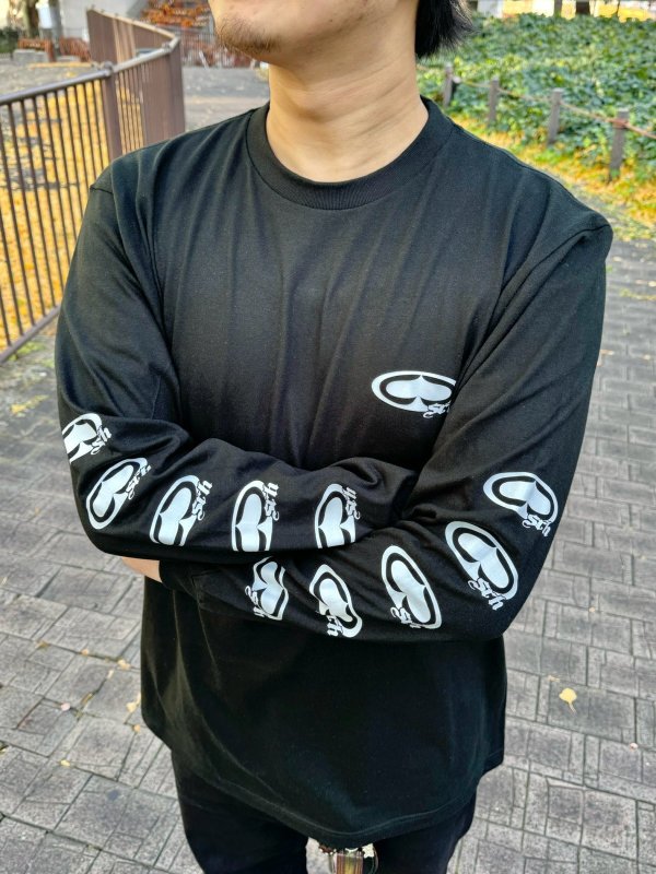 画像2: SRH / NEW SPADE CLASSIC SMALL LOGOS 長袖Tシャツ BLACK (2)
