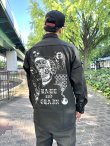 画像4: 送料無料 FUCKIN' MELLOW / LBC Skull Artwork by WACKY  REDKAP 長袖ワークシャツ ブラック (4)