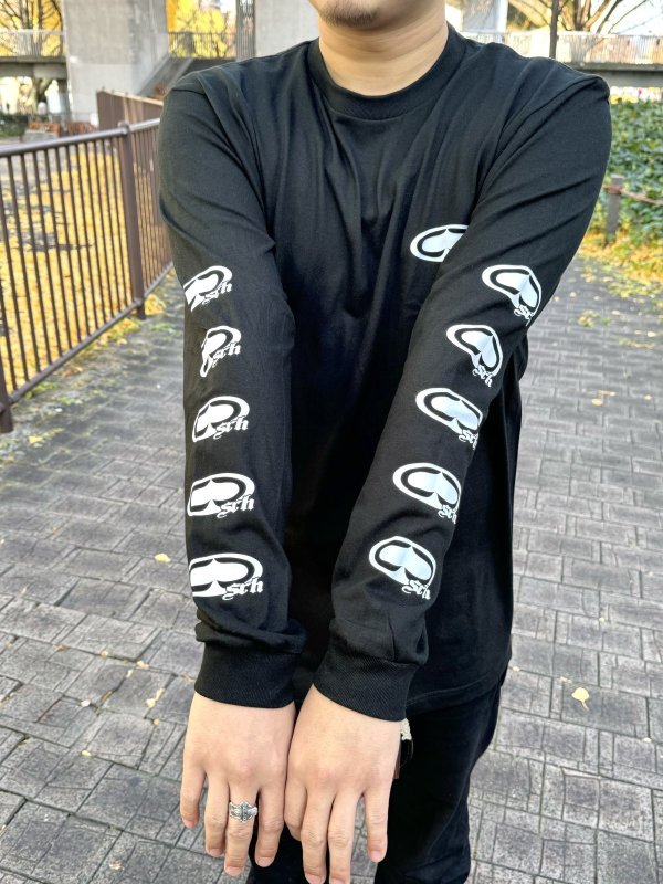 画像3: SRH / NEW SPADE CLASSIC SMALL LOGOS 長袖Tシャツ BLACK (3)