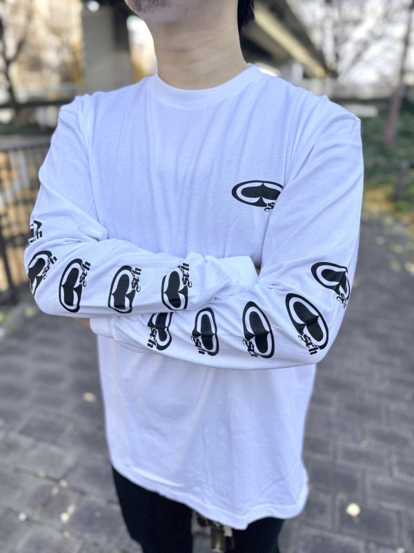 画像2: SRH / NEW SPADE CLASSIC SMALL LOGOS 長袖Tシャツ WHITE (2)