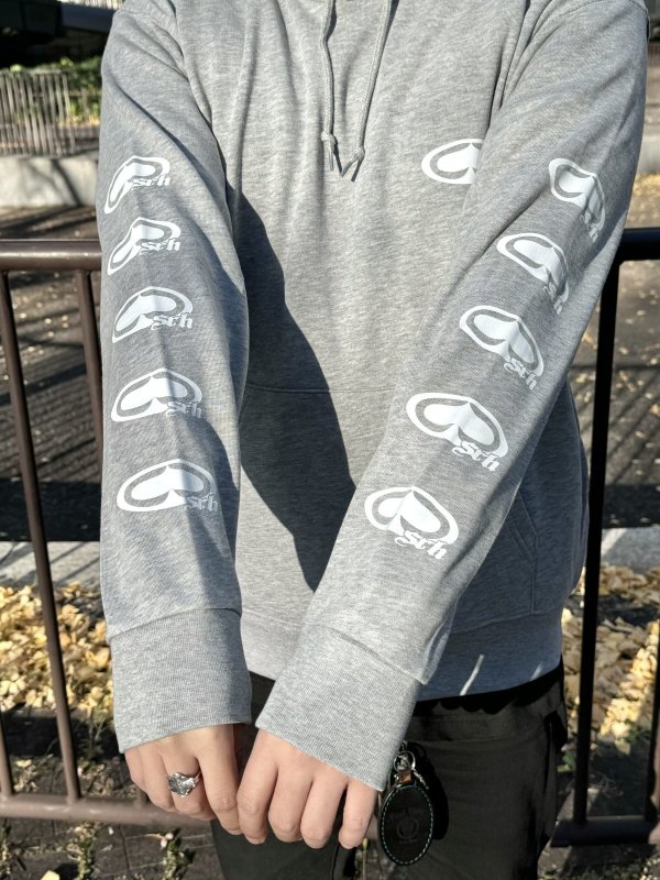 画像3: 送料無料 SRH / NEW SPADE CLASSIC SMALL LOGOS プルオーバーパーカー GREY (3)