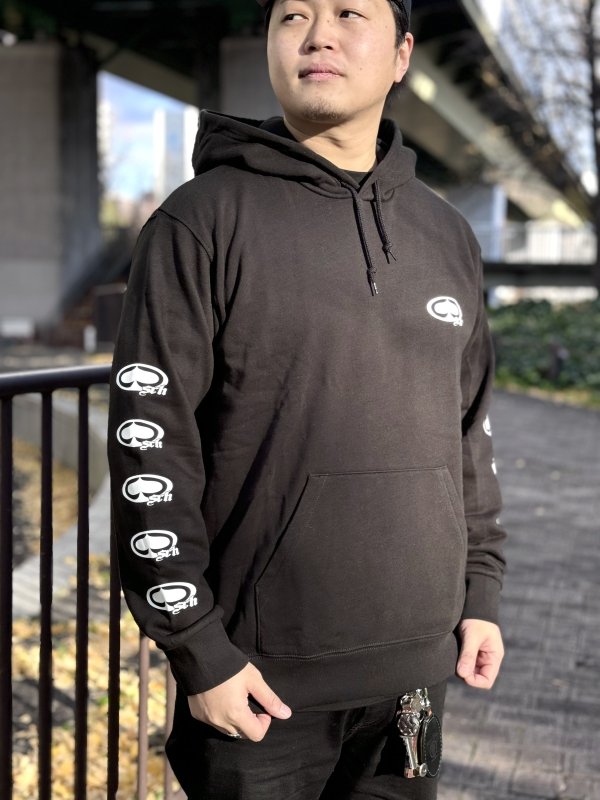 画像5: 送料無料 SRH / NEW SPADE CLASSIC SMALL LOGOS プルオーバーパーカー BLACK (5)