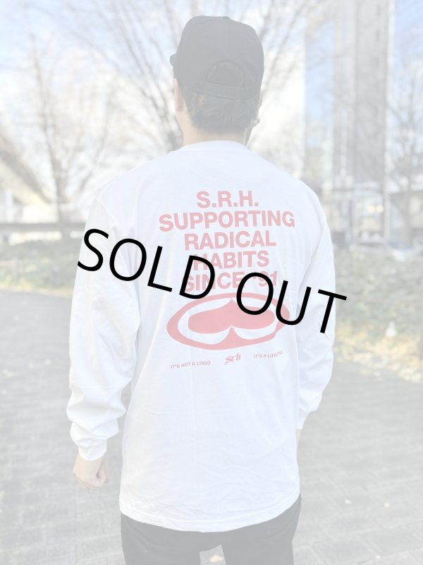画像8: Lサイズラスト1枚で終了 SRH / Since 91 長袖Tシャツ WHITE (8)