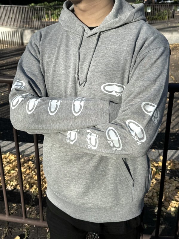 画像2: 送料無料 SRH / NEW SPADE CLASSIC SMALL LOGOS プルオーバーパーカー GREY (2)