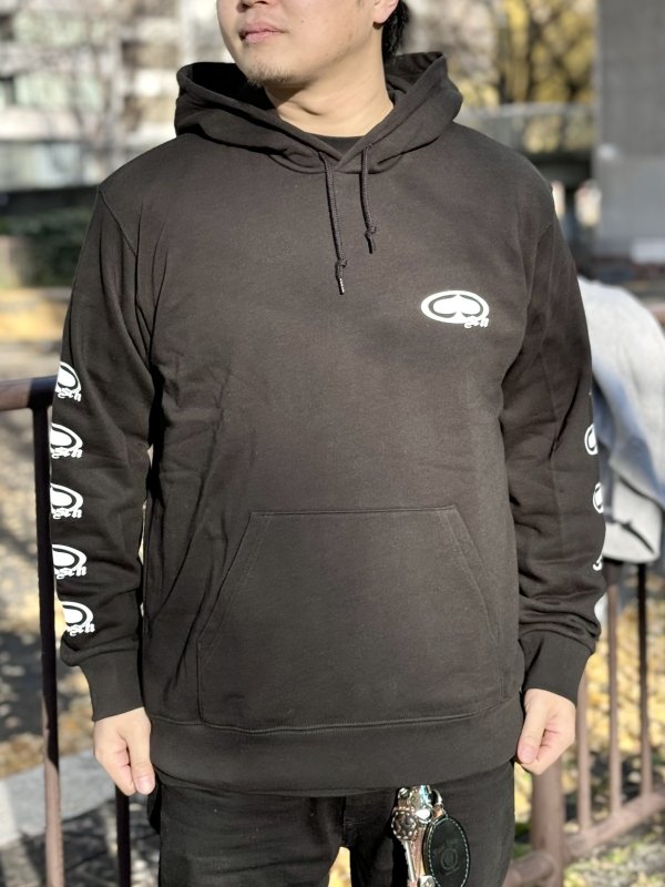 画像4: 送料無料 SRH / NEW SPADE CLASSIC SMALL LOGOS プルオーバーパーカー BLACK (4)