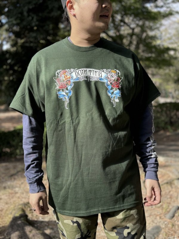 画像3: "OPIE ORTIZ x BALL&CHAIN" / Doin Time コラボTシャツ フォレストグリーン (3)