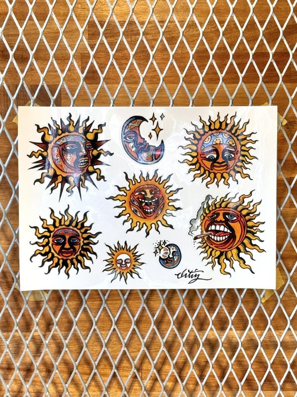 画像1: "OPIE ORTIZ 2025 TATTOO TOUR" / タトゥーフラッシュステッカーシート 2/3 (1)
