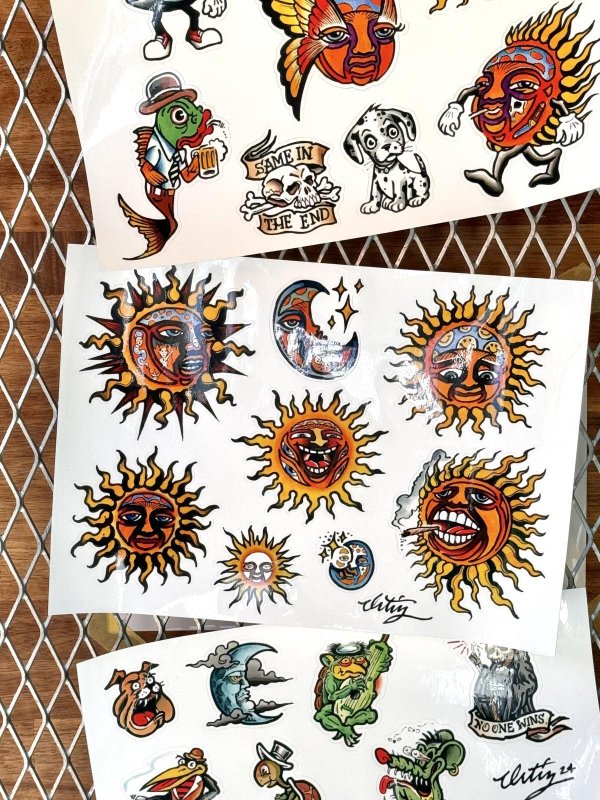 画像3: 送料無料 "OPIE ORTIZ 2025 TATTOO TOUR" / タトゥーフラッシュステッカーシート 3枚セット (3)