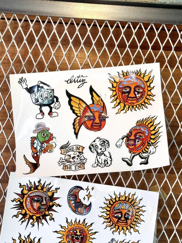 画像2: 送料無料 "OPIE ORTIZ 2025 TATTOO TOUR" / タトゥーフラッシュステッカーシート 3枚セット (2)