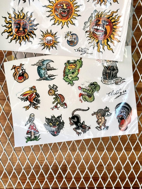 画像4: 送料無料 "OPIE ORTIZ 2025 TATTOO TOUR" / タトゥーフラッシュステッカーシート 3枚セット (4)