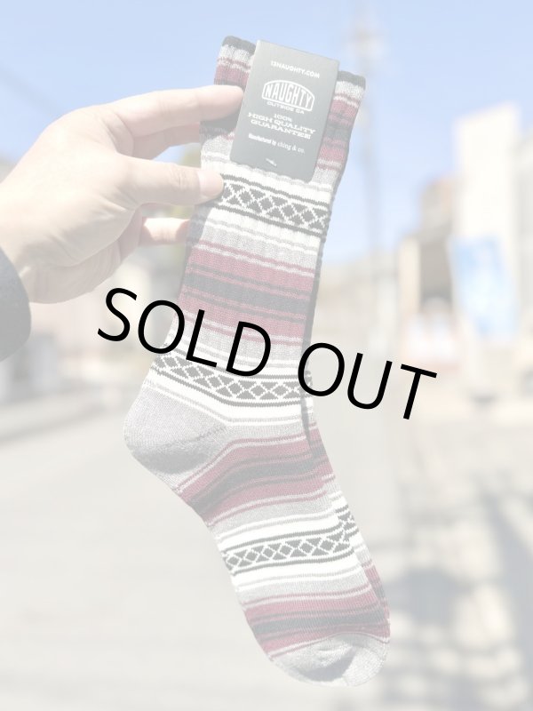 画像1: NAUGHTY x ching & co. / FALSA スケーターソックス マルーン (1)