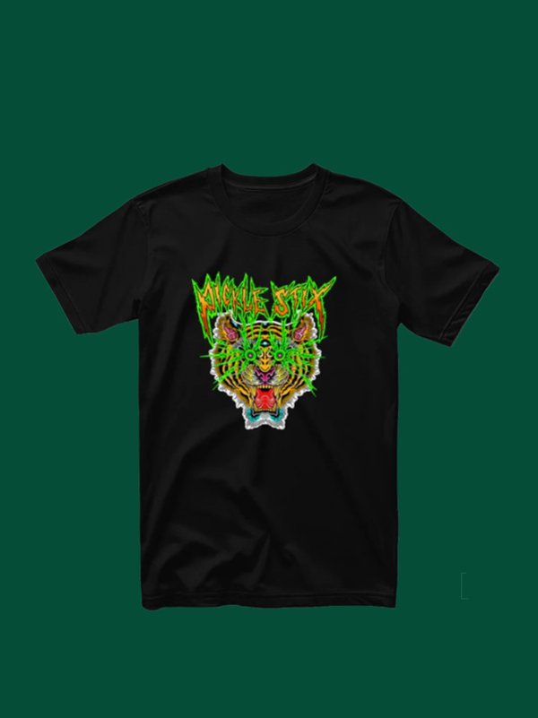 画像3: スメリーさん直買い付けアイテム 送料無料  L、XLサイズのみ PICKLE STIX SURFBOARDS / BALL&CHAIN別注 Pickle Stix Tiger Tシャツ ブラック (3)