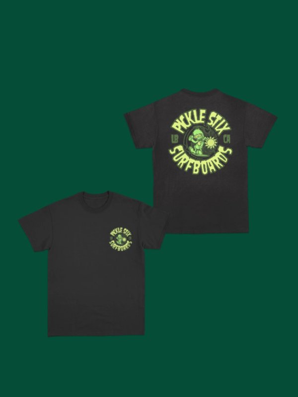 画像4: スメリーさん直買い付けアイテム 送料無料 Sサイズのみ PICKLE STIX SURFBOARDS / BALL&CHAIN別注 Pickle Fink Tシャツ ブラック (4)