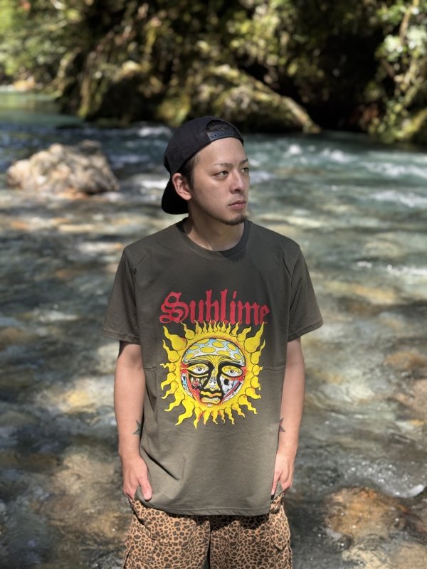画像4: Lラスト2枚で終了 SUBLIME / Yellow Sun Tシャツ グリーン (4)