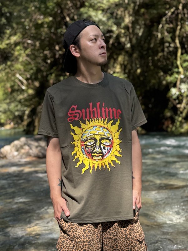 画像2: Lラスト2枚で終了 SUBLIME / Yellow Sun Tシャツ グリーン (2)