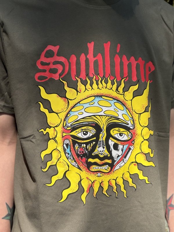 画像3: Lラスト2枚で終了 SUBLIME / Yellow Sun Tシャツ グリーン (3)