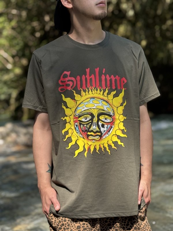 画像5: Lラスト2枚で終了 SUBLIME / Yellow Sun Tシャツ グリーン (5)
