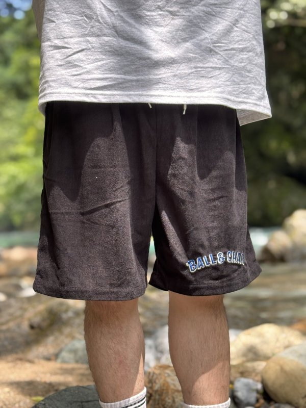 画像4: 送料無料 FUCKIN' MELLOW CLOTHING / "Hula Logo" designed by LOWHIDE コーデュロイ イージーショーツ ブラック (4)