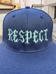 画像2: FUCKIN' MELLOW / RESPECT Artwork by WACKY  スナップバックキャップ ネイビー/ライトブルー (2)