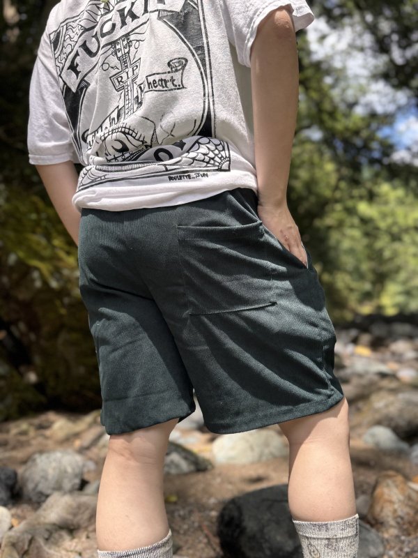 画像16: 送料無料 FUCKIN' MELLOW CLOTHING / "Hula Logo" designed by LOWHIDE コーデュロイ イージーショーツ ダークグリーン (16)