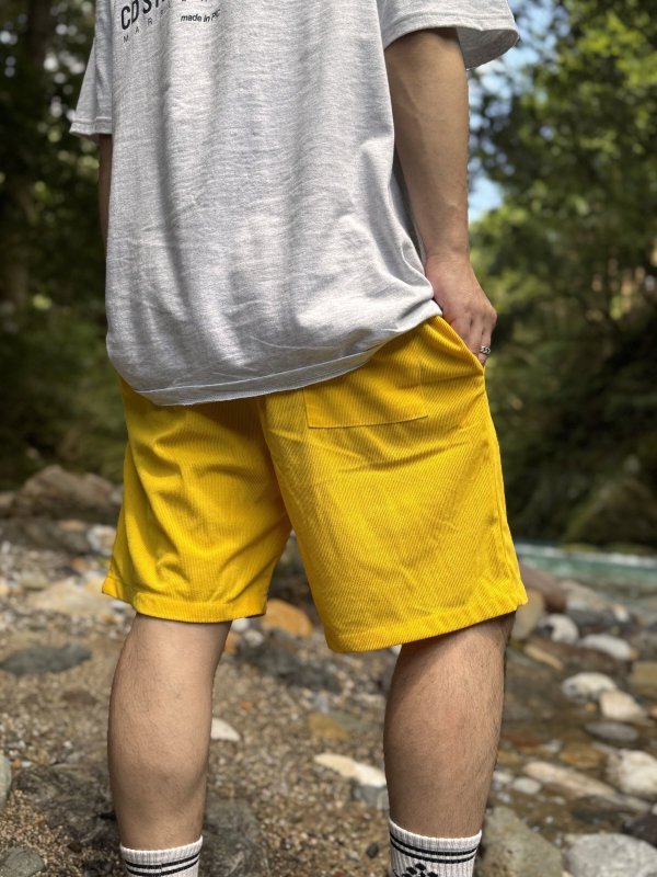 画像8: 送料無料 FUCKIN' MELLOW CLOTHING / "Hula Logo" designed by LOWHIDE コーデュロイ イージーショーツ イエロー (8)