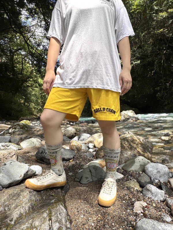 画像12: 送料無料 FUCKIN' MELLOW CLOTHING / "Hula Logo" designed by LOWHIDE コーデュロイ イージーショーツ イエロー (12)