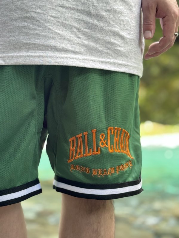 画像3: 送料無料 FUCKIN' MELLOW CLOTHING / Long Beach Posse artwork by PICTURE MOUSE バスケショーツ グリーン (3)