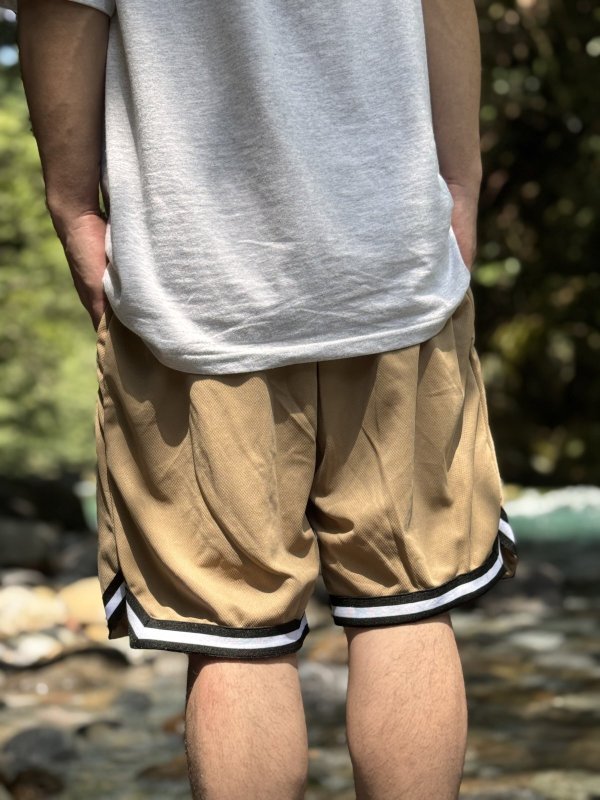 画像7: 送料無料 FUCKIN' MELLOW CLOTHING / Long Beach Posse artwork by PICTURE MOUSE バスケショーツ カーキ (7)