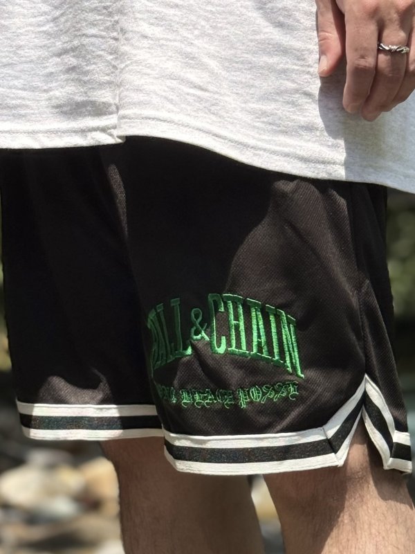 画像5: 送料無料 FUCKIN' MELLOW CLOTHING / Long Beach Posse artwork by PICTURE MOUSE バスケショーツ ブラック (5)