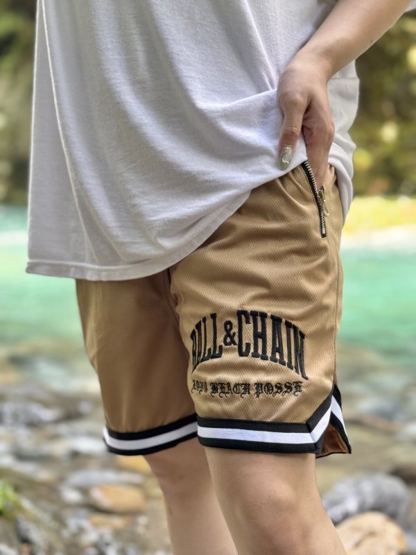 画像13: 送料無料 FUCKIN' MELLOW CLOTHING / Long Beach Posse artwork by PICTURE MOUSE バスケショーツ カーキ (13)