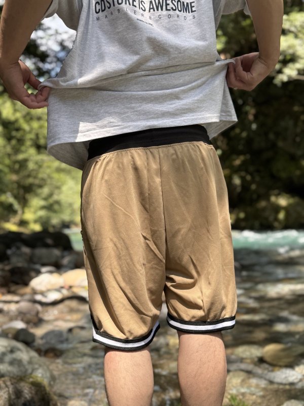 画像6: 送料無料 FUCKIN' MELLOW CLOTHING / Long Beach Posse artwork by PICTURE MOUSE バスケショーツ カーキ (6)